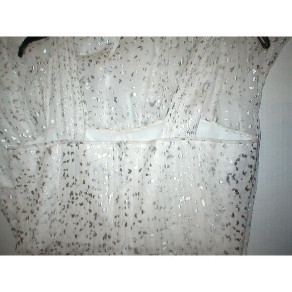 New Womens 10 NWT Designer Dress DVF Diane Von Furstenberg Long White Silver Foi - Picture 8 of 12